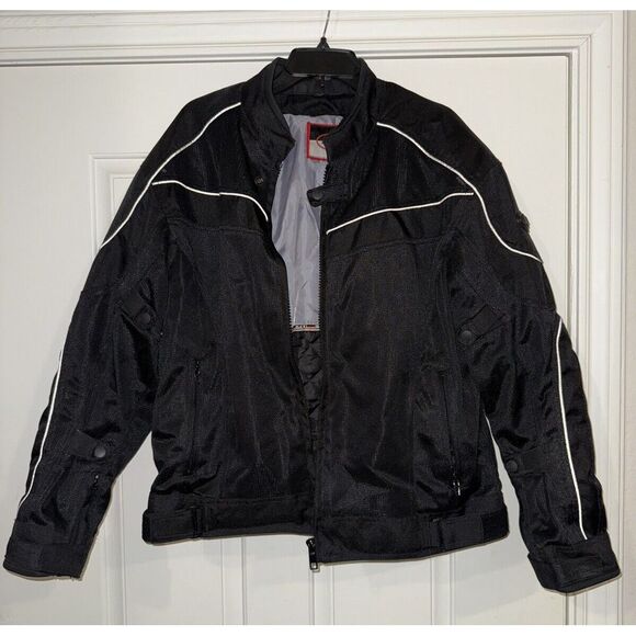 Bilt Black Padded‎ Motorcycle Riding Jacket Size Large